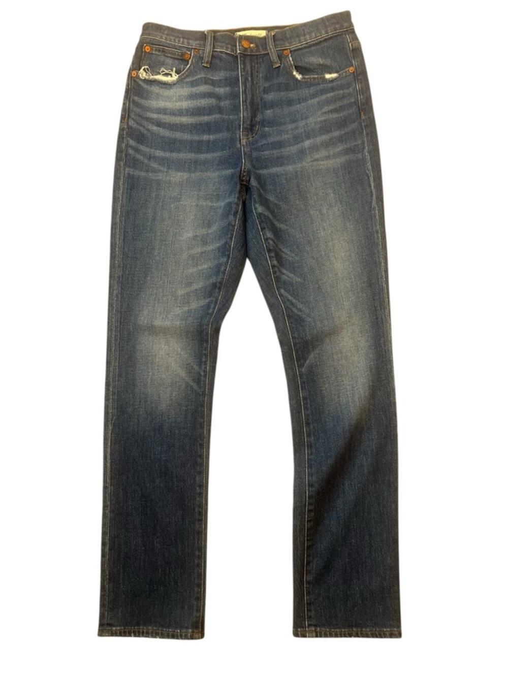 Madewell High Rise Slim Boyfriend Jean Womens 27 Blue Classic Straight Normcore